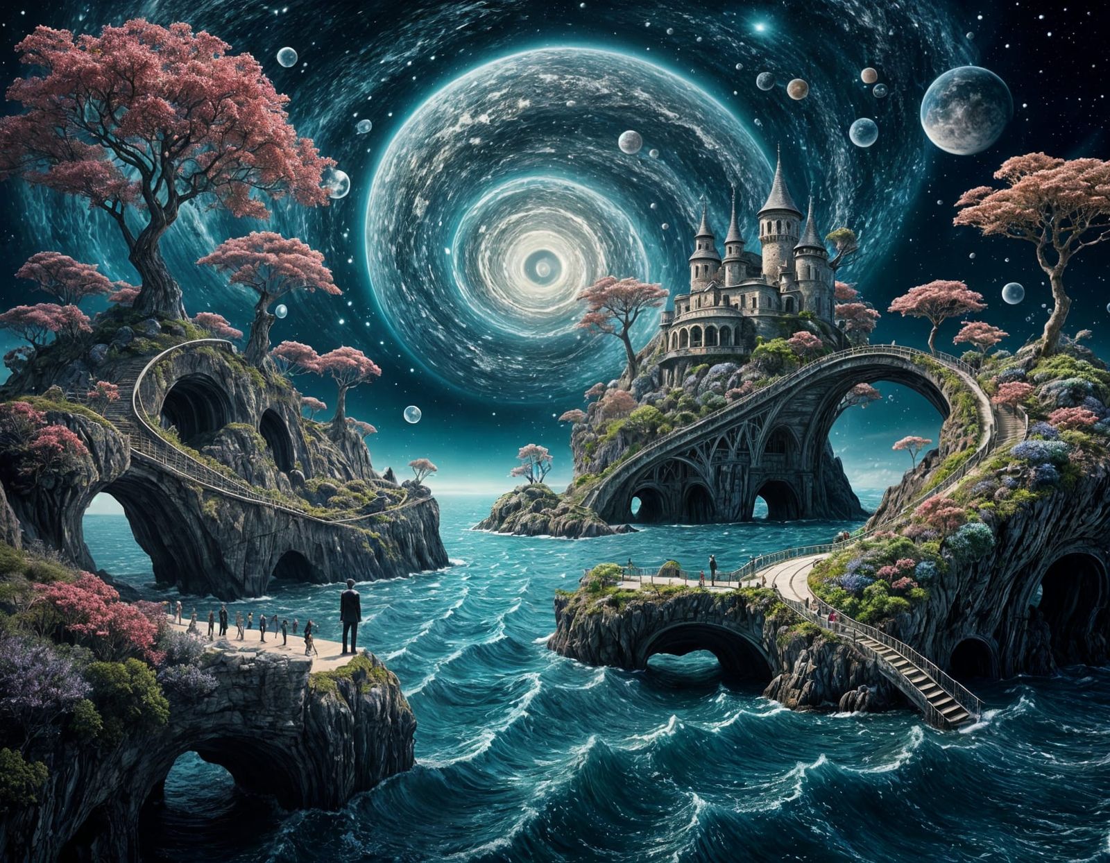 Surreal Mysterious Sea Landscape in Dreamlike Style