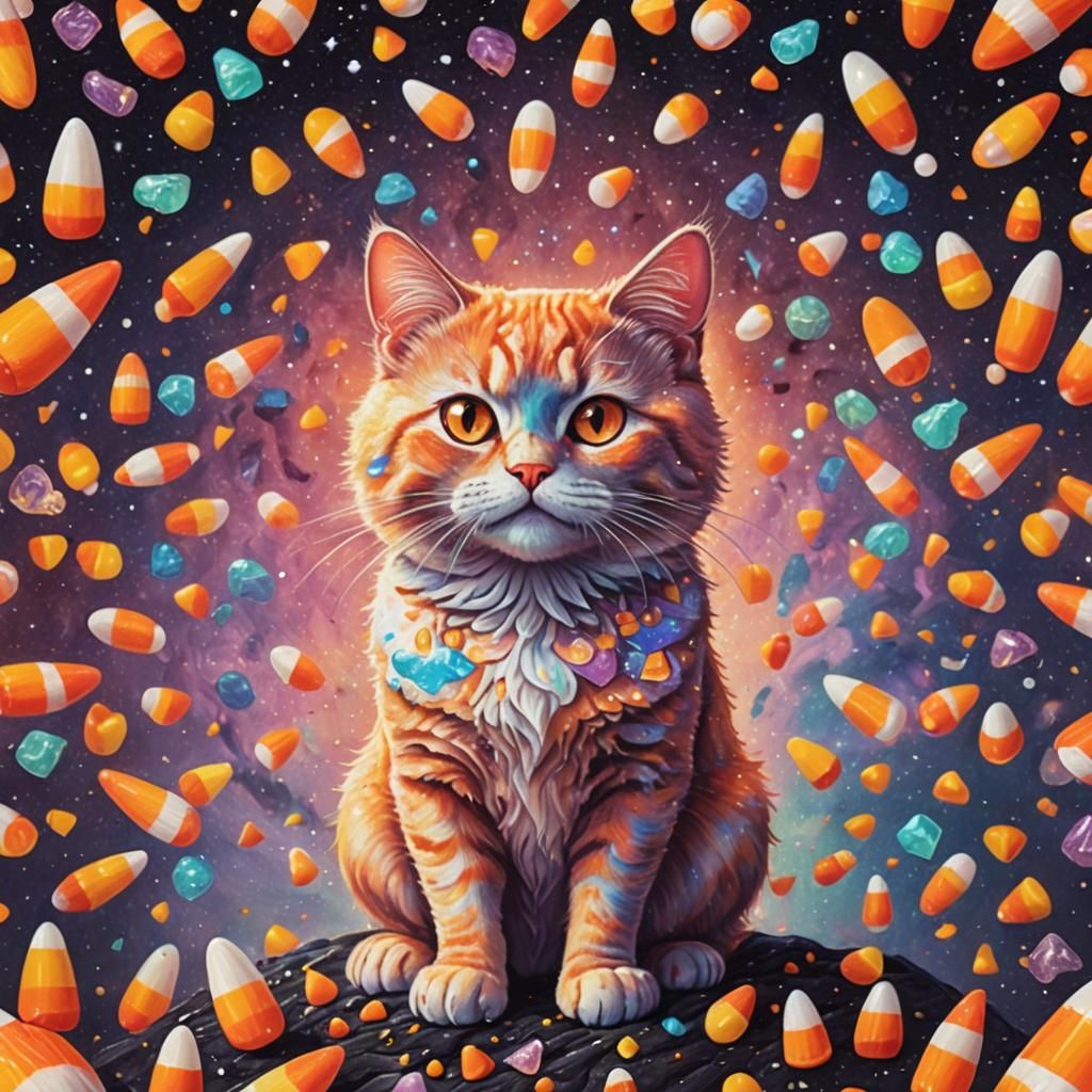 Cosmic Feline Harvest Goddess