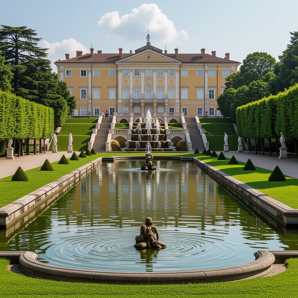 Caserta Palace and Gardens with Water Features