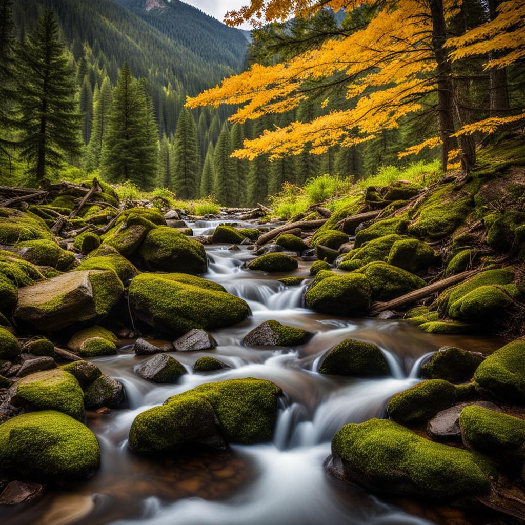 Breathtaking Mountain Stream Scene