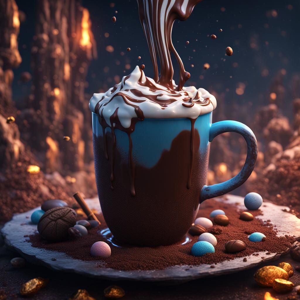 Rich Hot Chocolate in a Steaming Mug