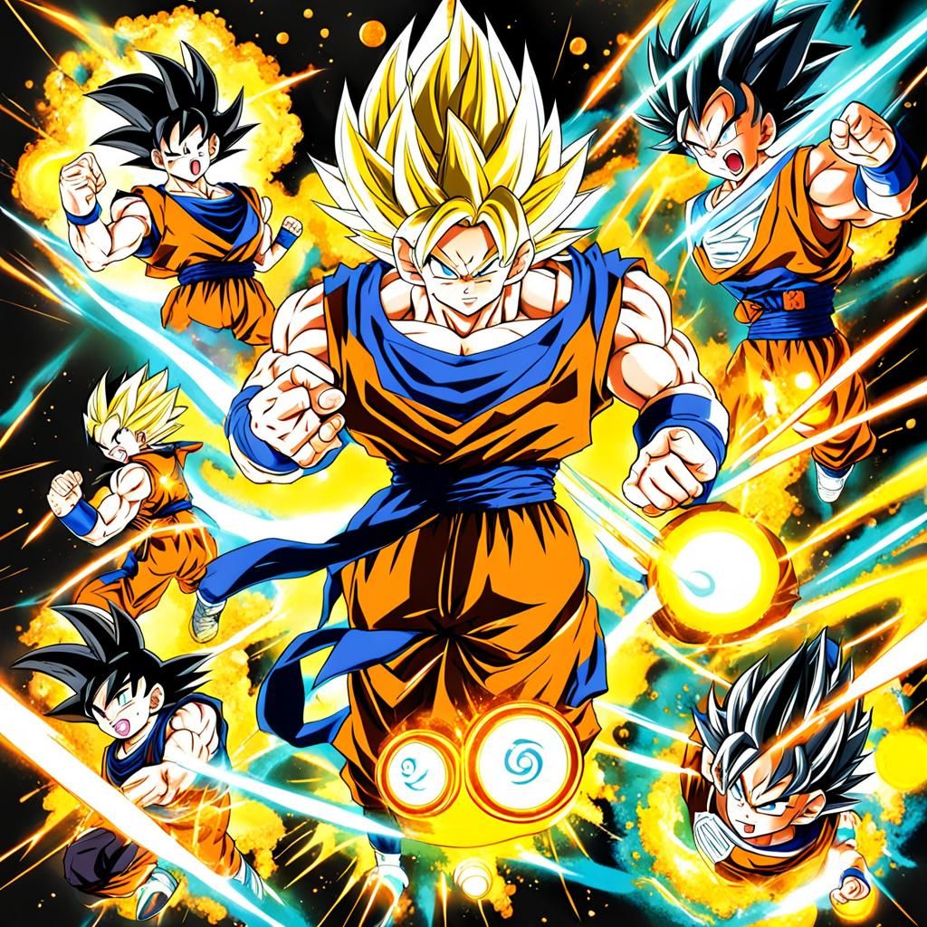 Vibrant Dragonball Anime Key Visual in Japanese Manga Style