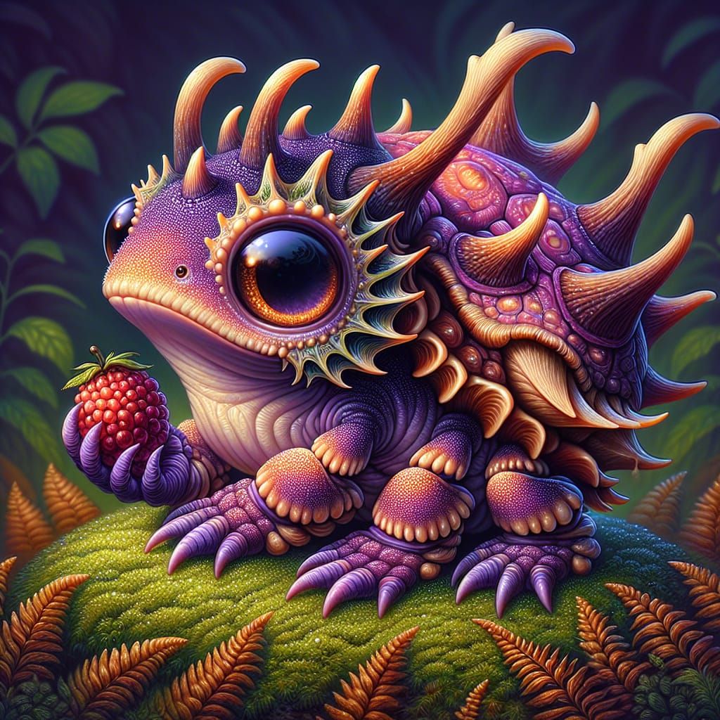 Whimsical Tortofrog Hybrid in Vibrant Triadic Colors