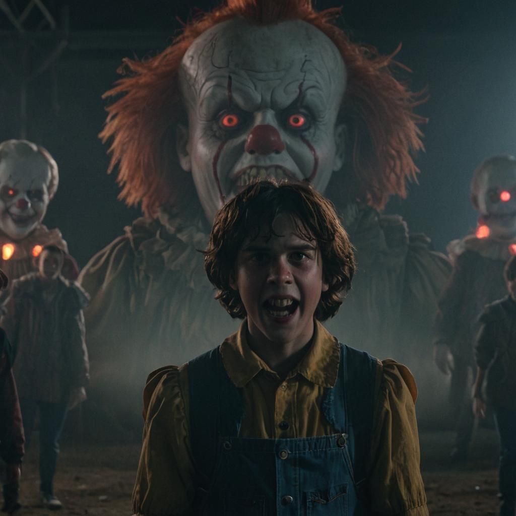 Eerie Stranger Things Kids Face Off Against Evil It Clown in...