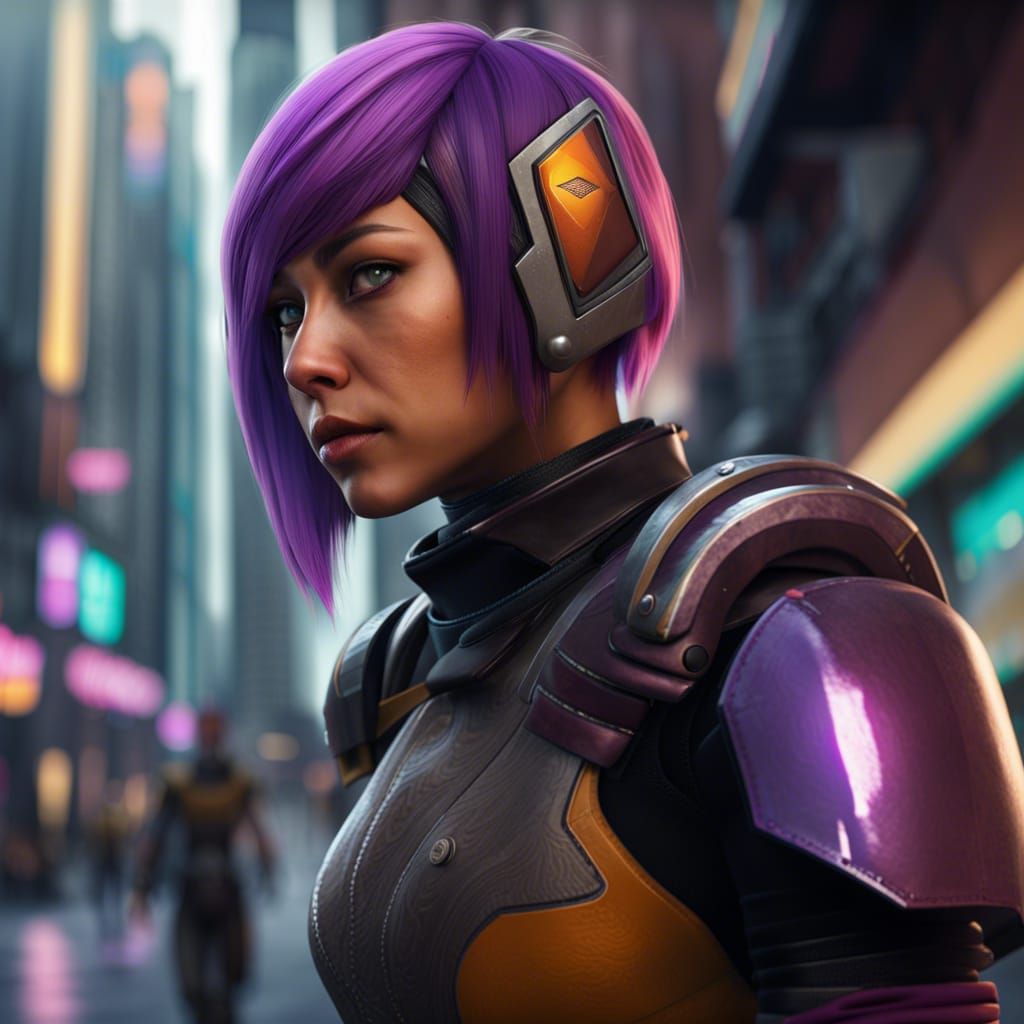 Sabine Wren in Cyberpunk City Streets