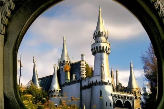 Floating Castle Radiates Elegance in Hyperrealistic Fairycor...