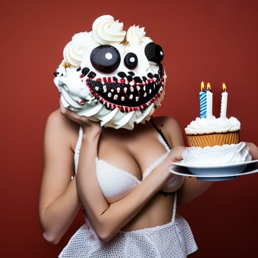 Bizarre Cake Woman Laughs at Birthday Gift