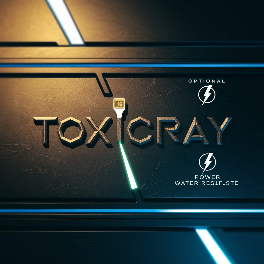 Tactical Futurism Logo with Metallic Gold and Neon Accents