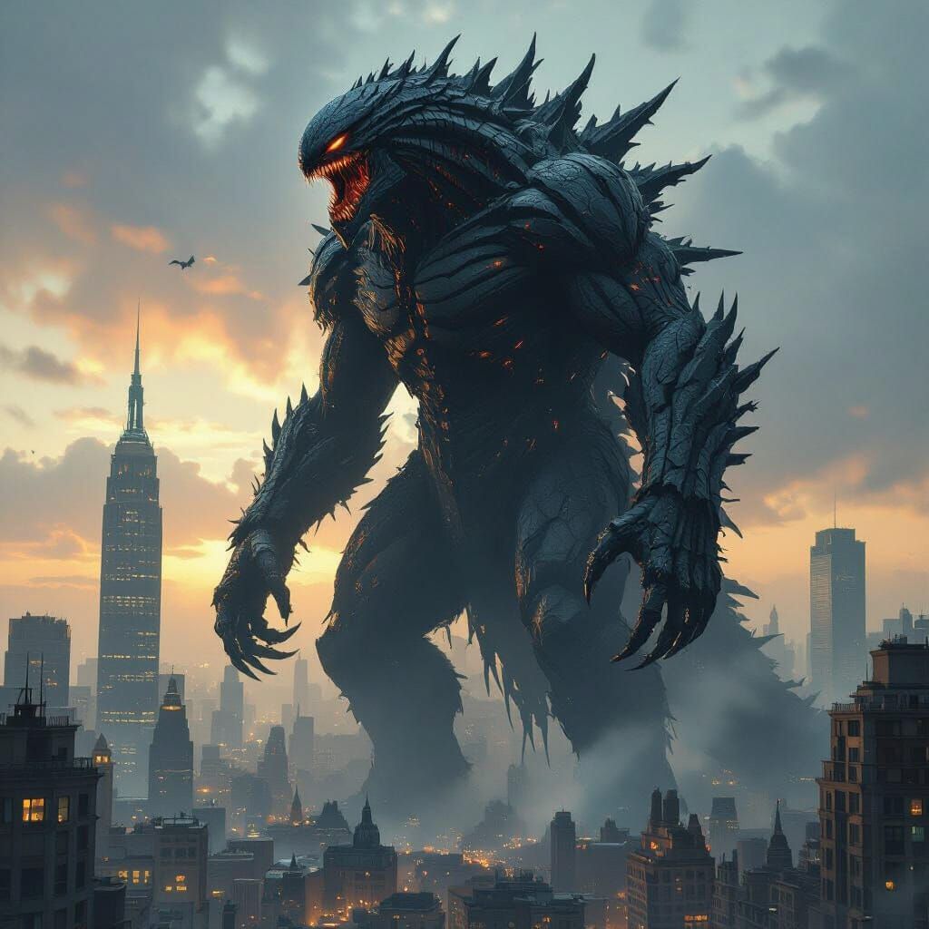 Colossal Evil Monster Wreaks Havoc in Biomechanical Horror S...