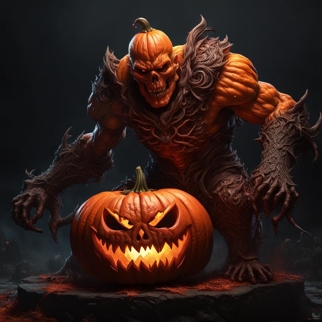 Dark Fantasy Brute Pumpkin Knight