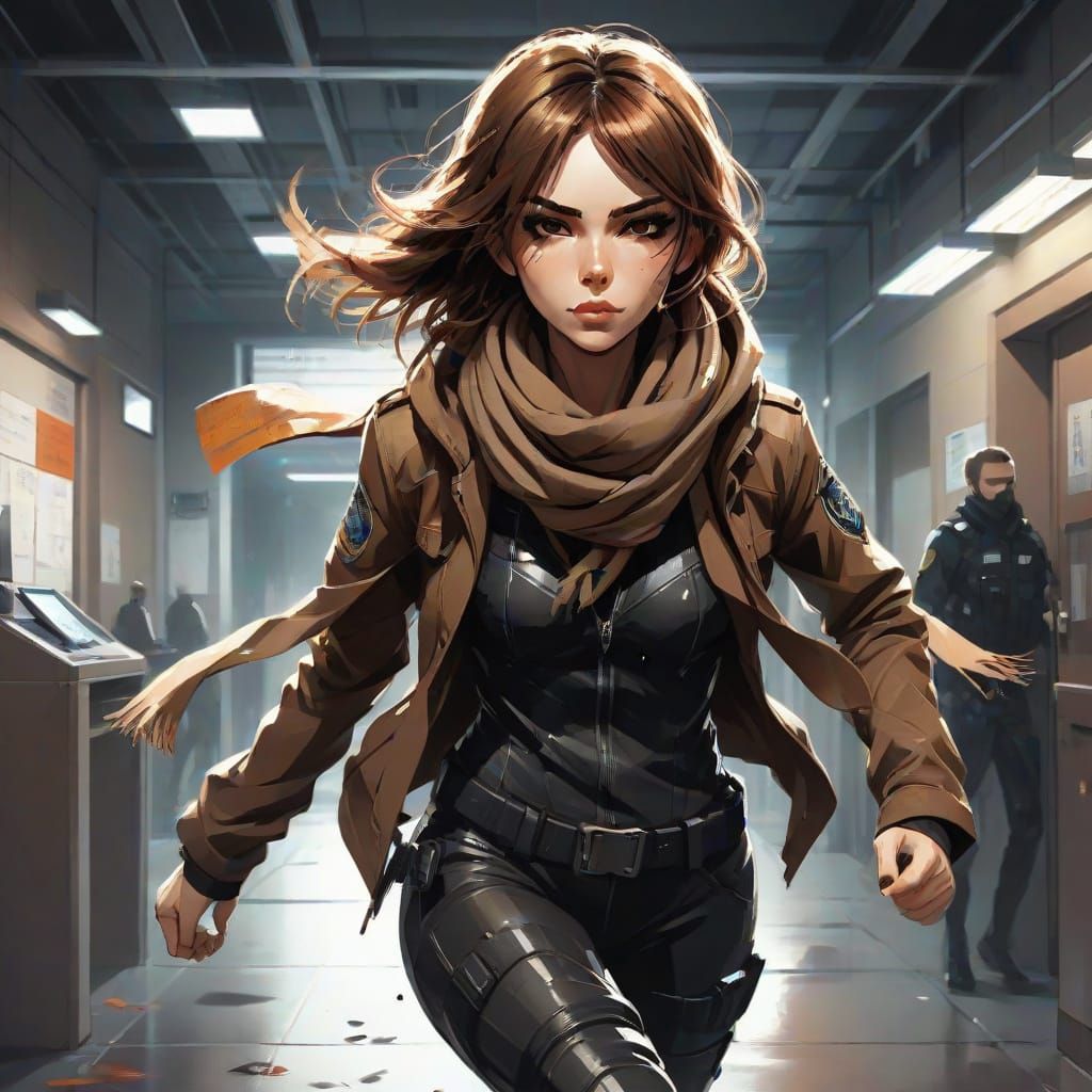 Lt. Taylor: Cyberpunk Anime Hunter in Urban Tactical Gear