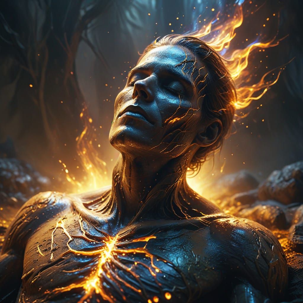 Ethereal Soul Leaving Body in Fantasy Art Style