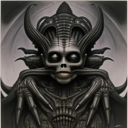 H.R. Giger Inspired Dark Fantasy Artwork