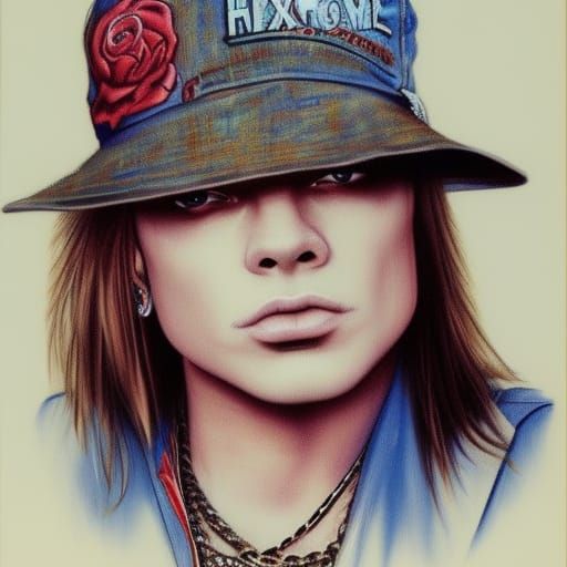 Axl Rose in Dramatic Hyperrealistic Portraiture