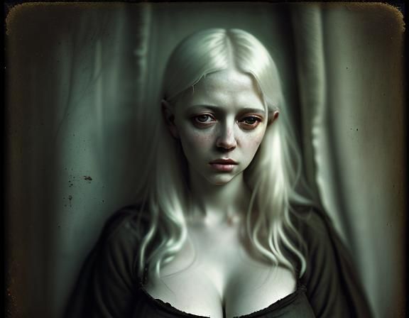 Grimdark Portrait of Enigmatic Alabaster Skinned Siren