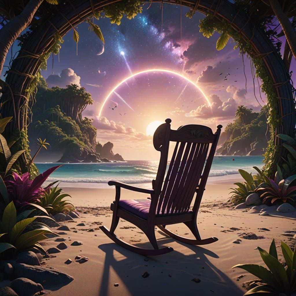 Celestial Portal Reveals Alien Jungle in Cinematic Style