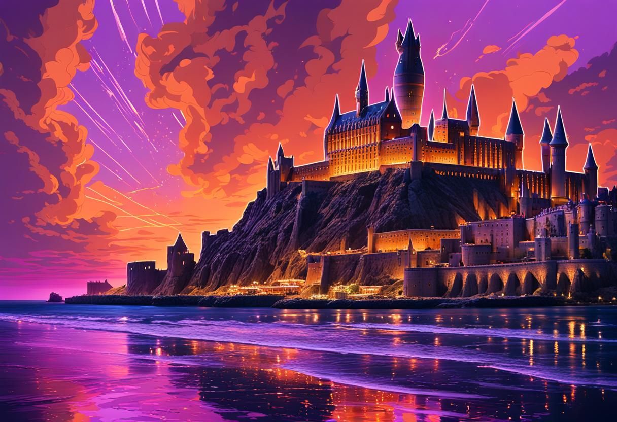 Surreal Sicilian Dreamscape: Hogwarts on the Shore