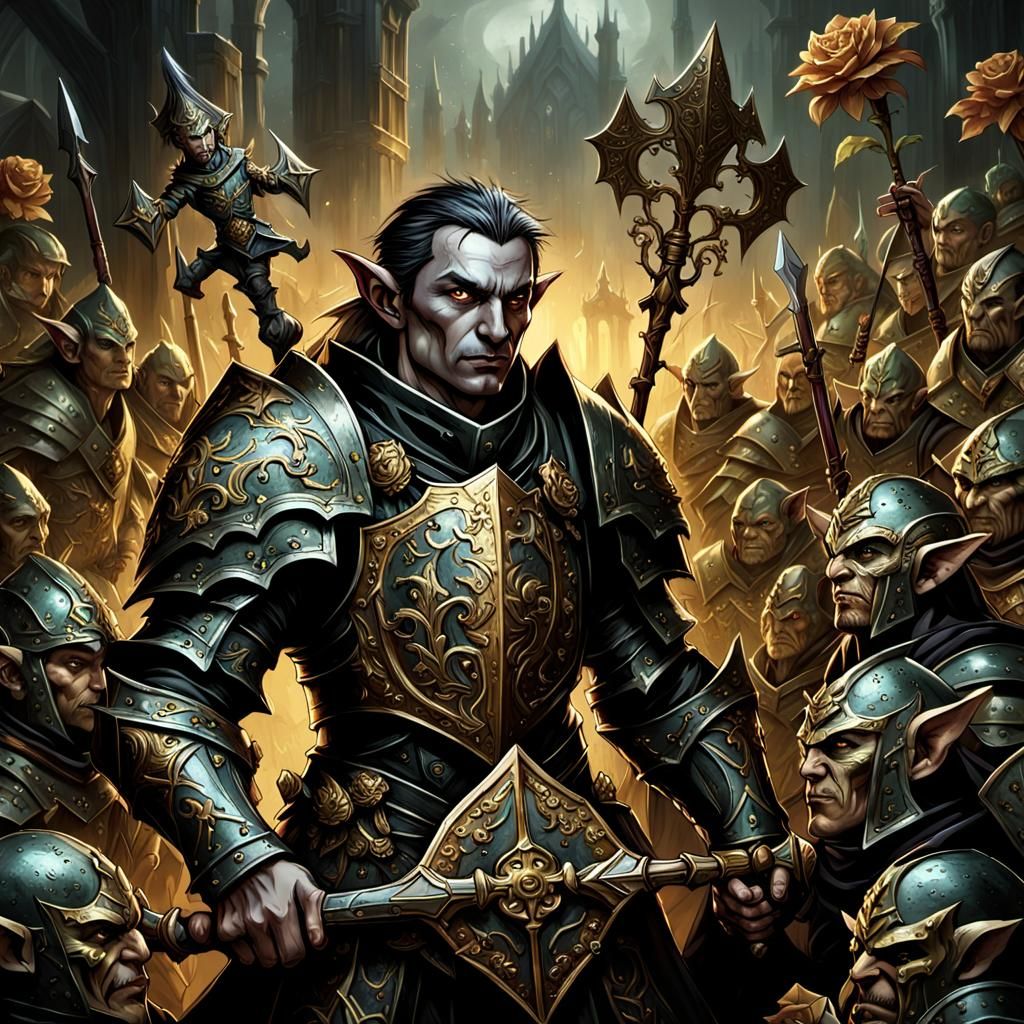 Ethereal Knight in Dark Fantasy Plate Armor