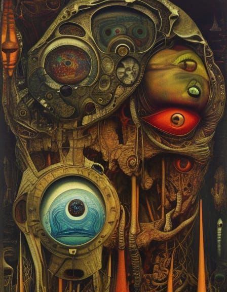 Surrealistic Dreamscape of a Futuristic Insane Asylum