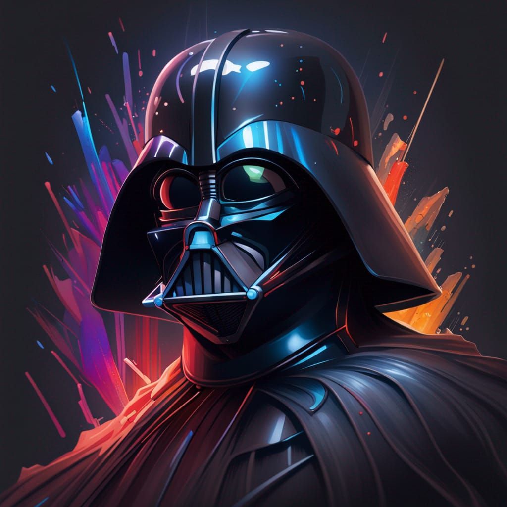 Cyberpunk Inspired Portrait of Darth Vader