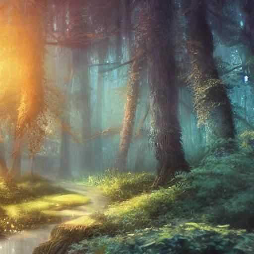 Ethereal Forest Goddess in Soft Moonlight