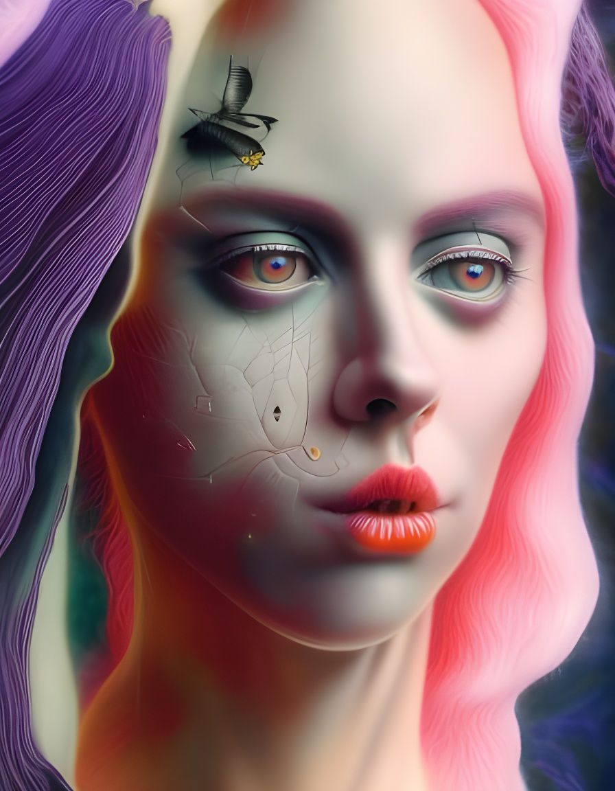 Ethereal Gothic Goddess Under Starless Skies