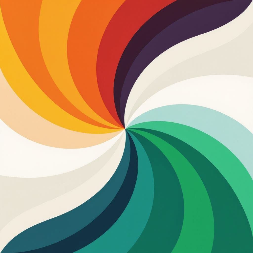 Abstract Four-Color Logo with Smooth Gradients