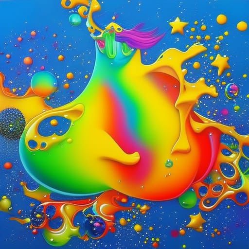 Vibrant Animal Shaped Bubbles in Graffiti Street Art Style