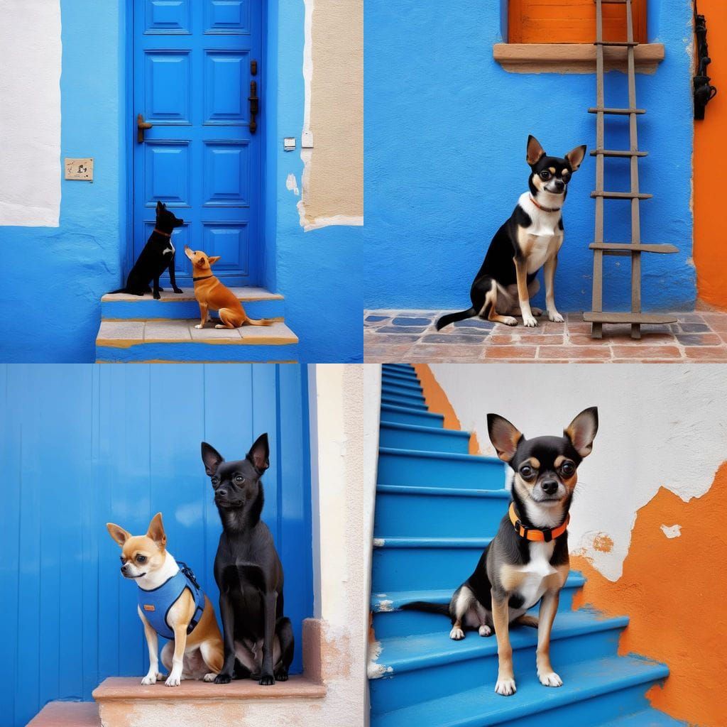 Friendly Boy Surprised by Dogs and Brother