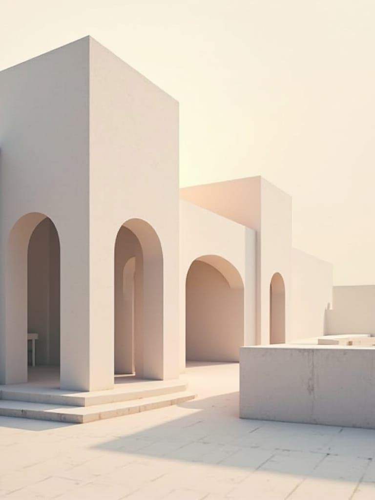 Elegant Geometric Abstraction in Soft Pastel Hues