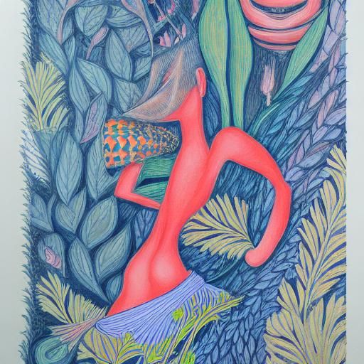 Eternal Love: A Detailed Gouache Drawing of Remembrance