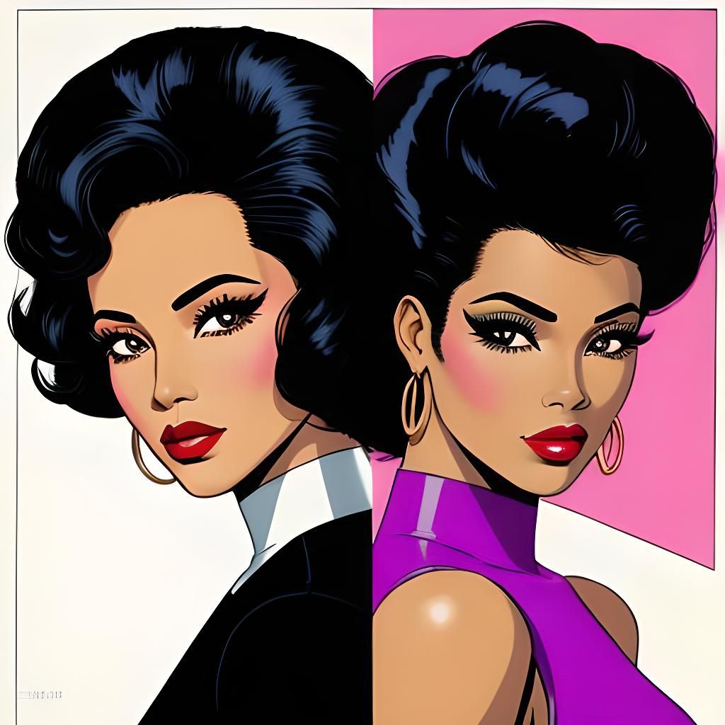 Black Women in Neon 80s Digital Art