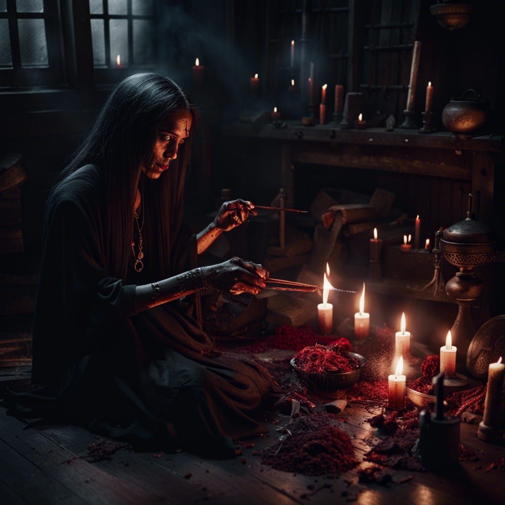 Dark Fantasy Witch Unveils Ancient Secrets in Mysterious Inc...