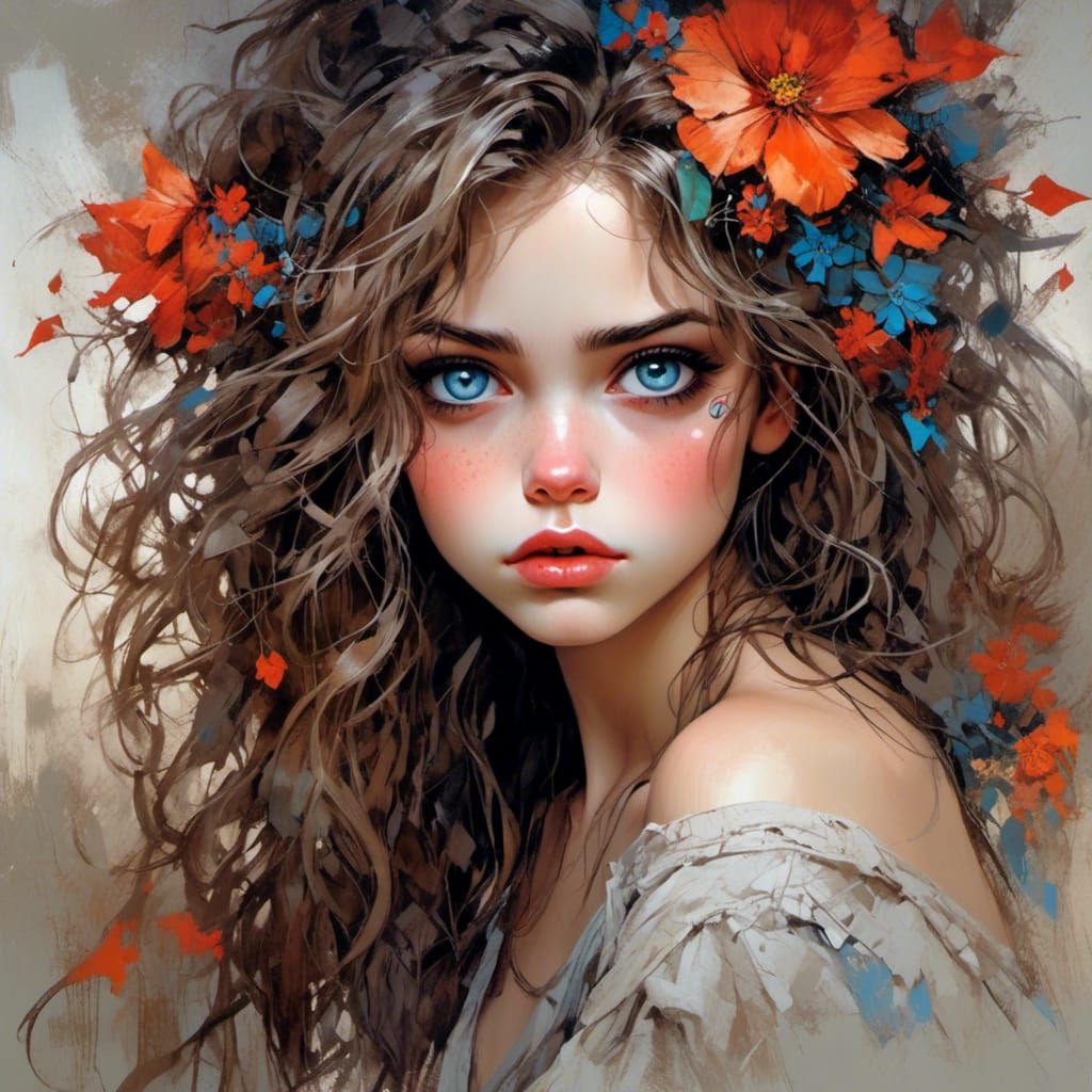 Ethereal Wild Child Portrait in Vibrant Colors