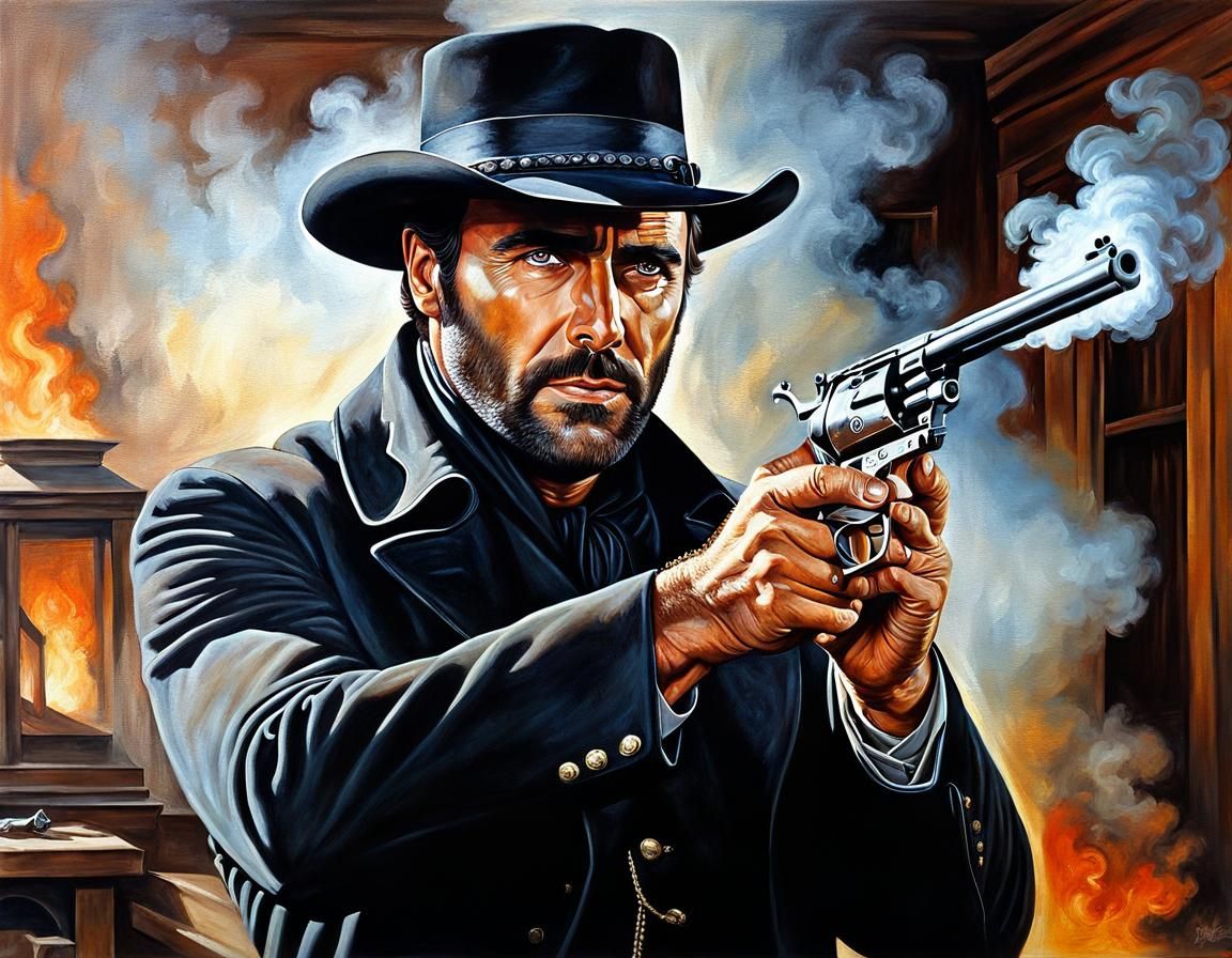 Django in Oil: A Hyperrealistic Western Icon