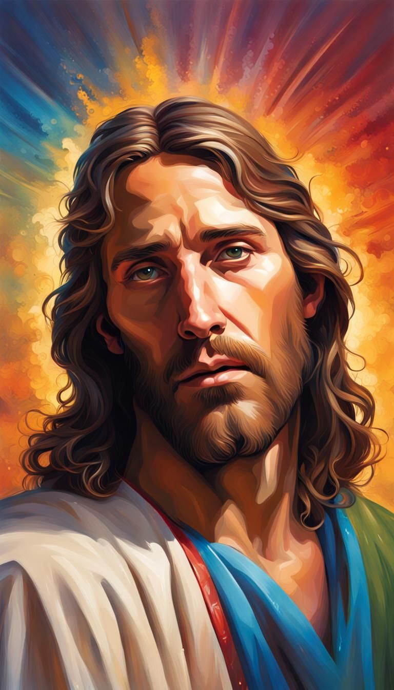 Ethereal Jesus Christ Portrait in Hyperrealistic Art Style