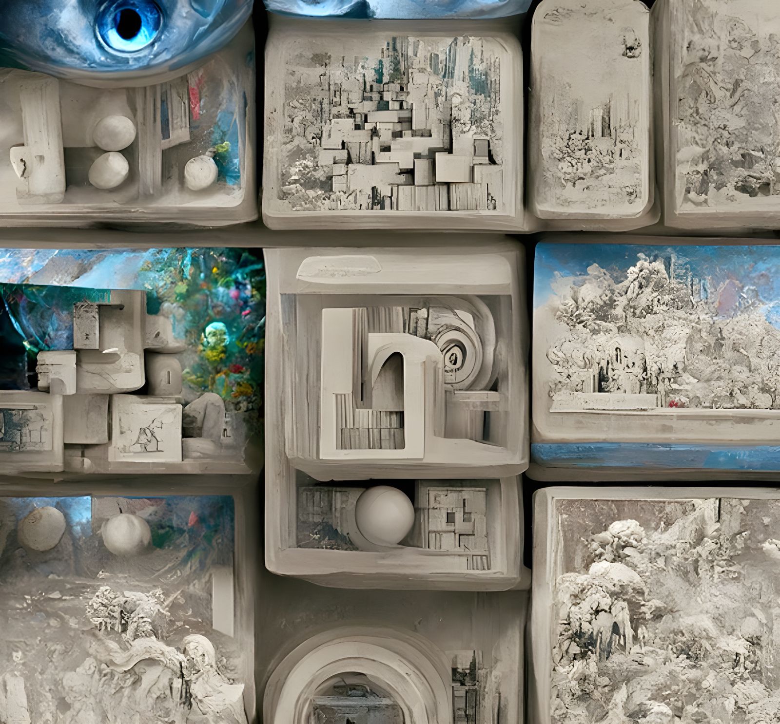 Breathtaking Alice in Wonderland Landscape in Vibrant Cubic...