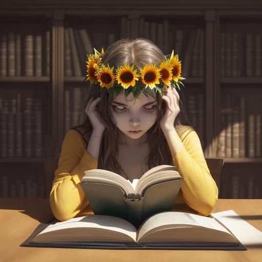 Surreal Horror Study Scene with Demon Girl