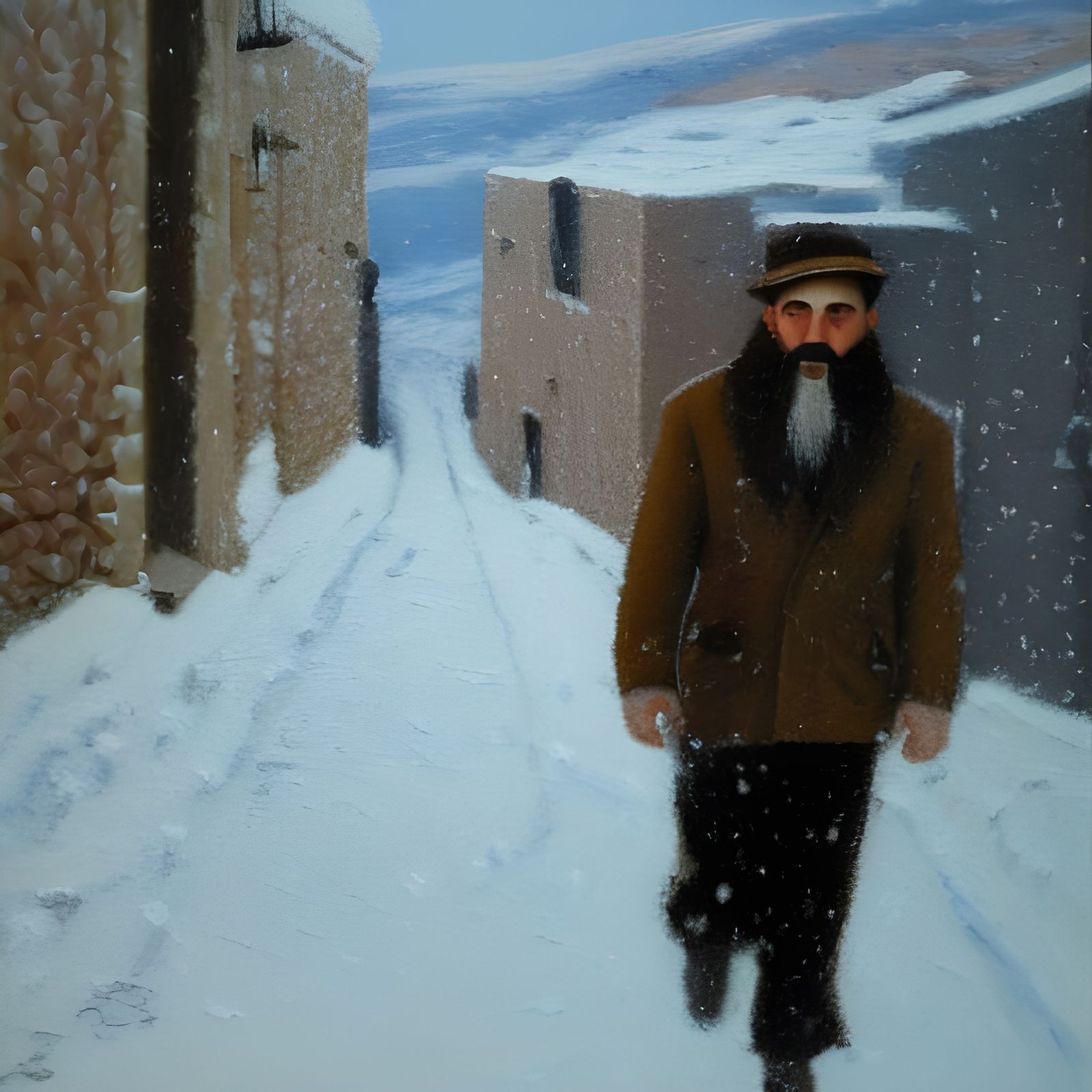 Winter Scene in Enchanted Safed, Israel