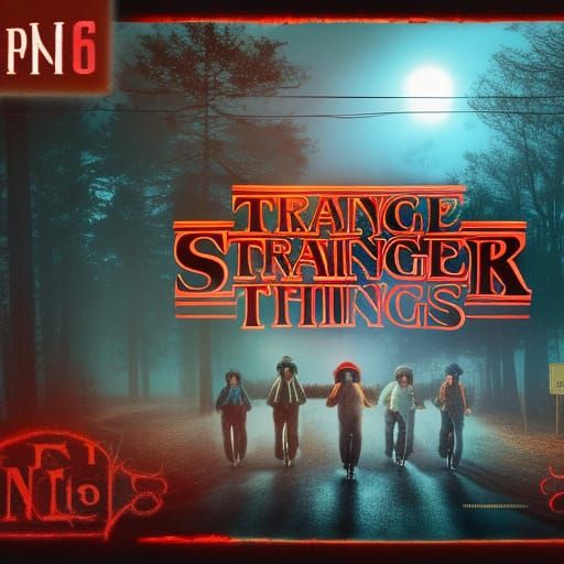 Surreal Stranger Things Fantasy Landscape in Deep Colors