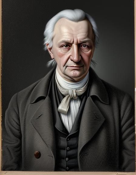 Aged Czech Writer in Regency Attire