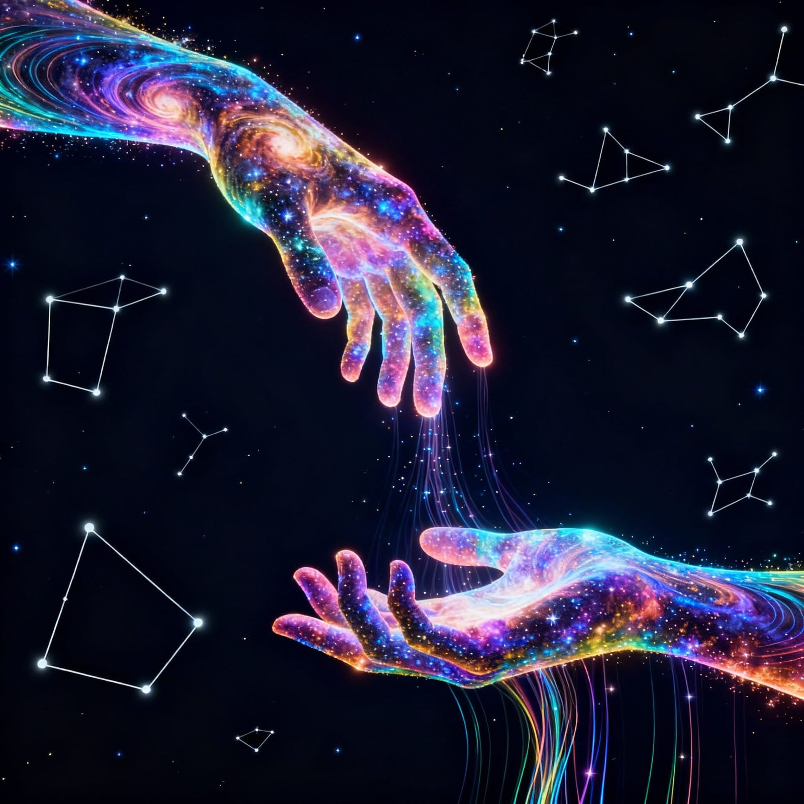 Cosmic Hands Reaching in Infinite Space