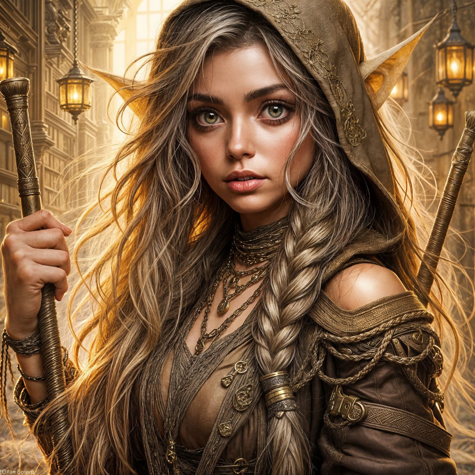 Ethereal Half-Elf Warrior Emerges from Shadows