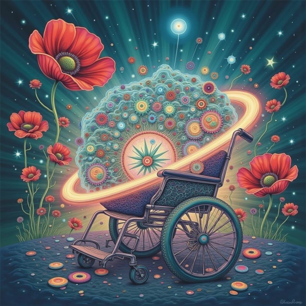 Psychedelic Astronaut in Poppy Field