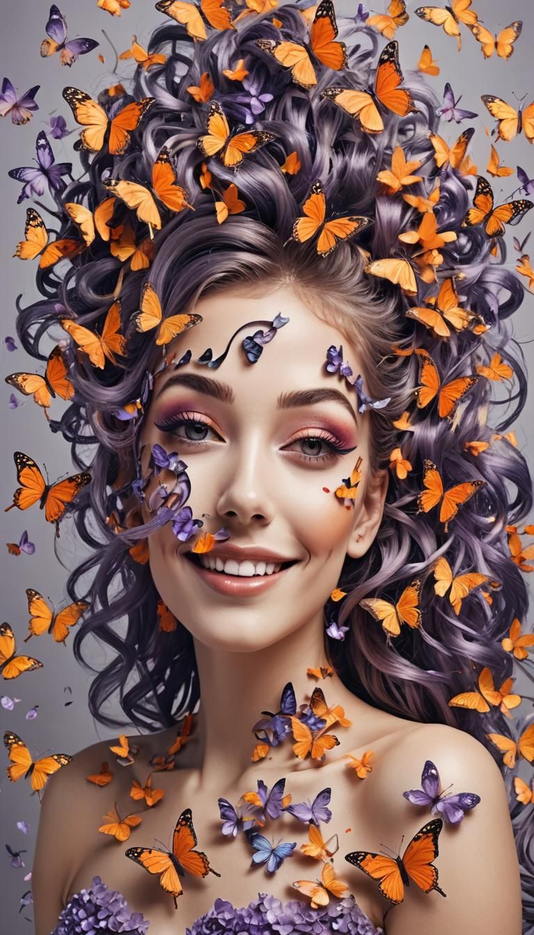 Spectacular Athletic Female Form in Vibrant Double Exposure