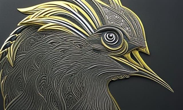 Hyper Detailed Chicken Screaming, Feathers Flying