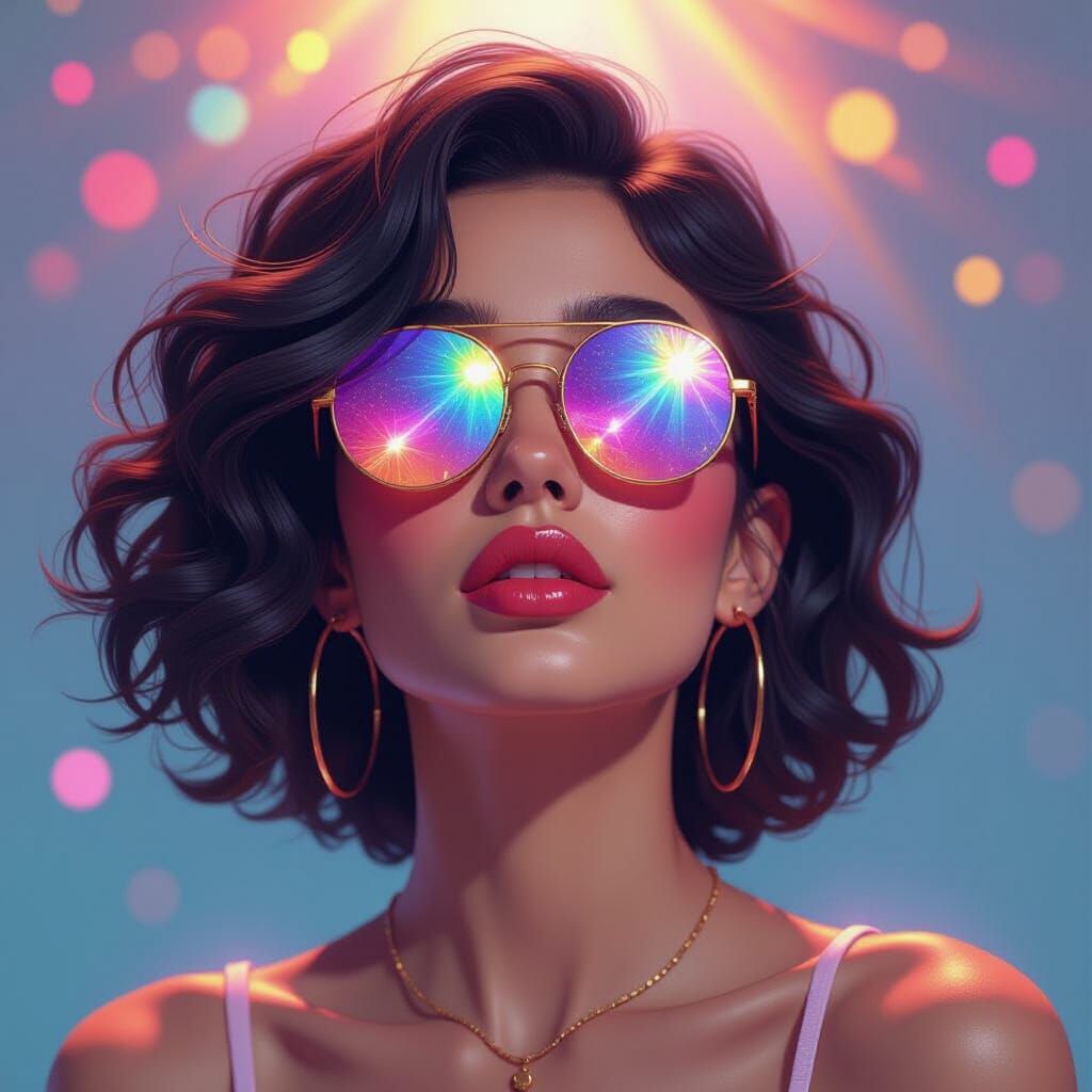 Colorful Psychedelic Pop Art Portrait