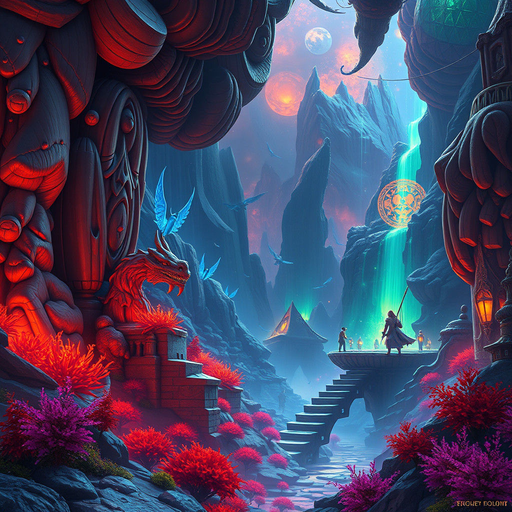 Epic Fantasy Landscape in Stylized Realism