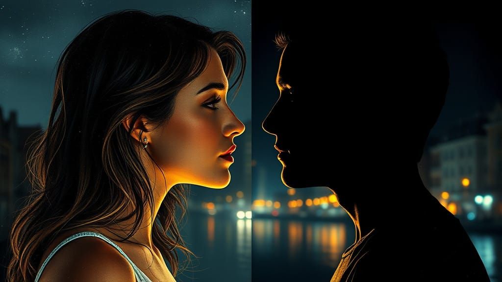 Romantic Silhouette Portraits in Dreamy Cityscapes