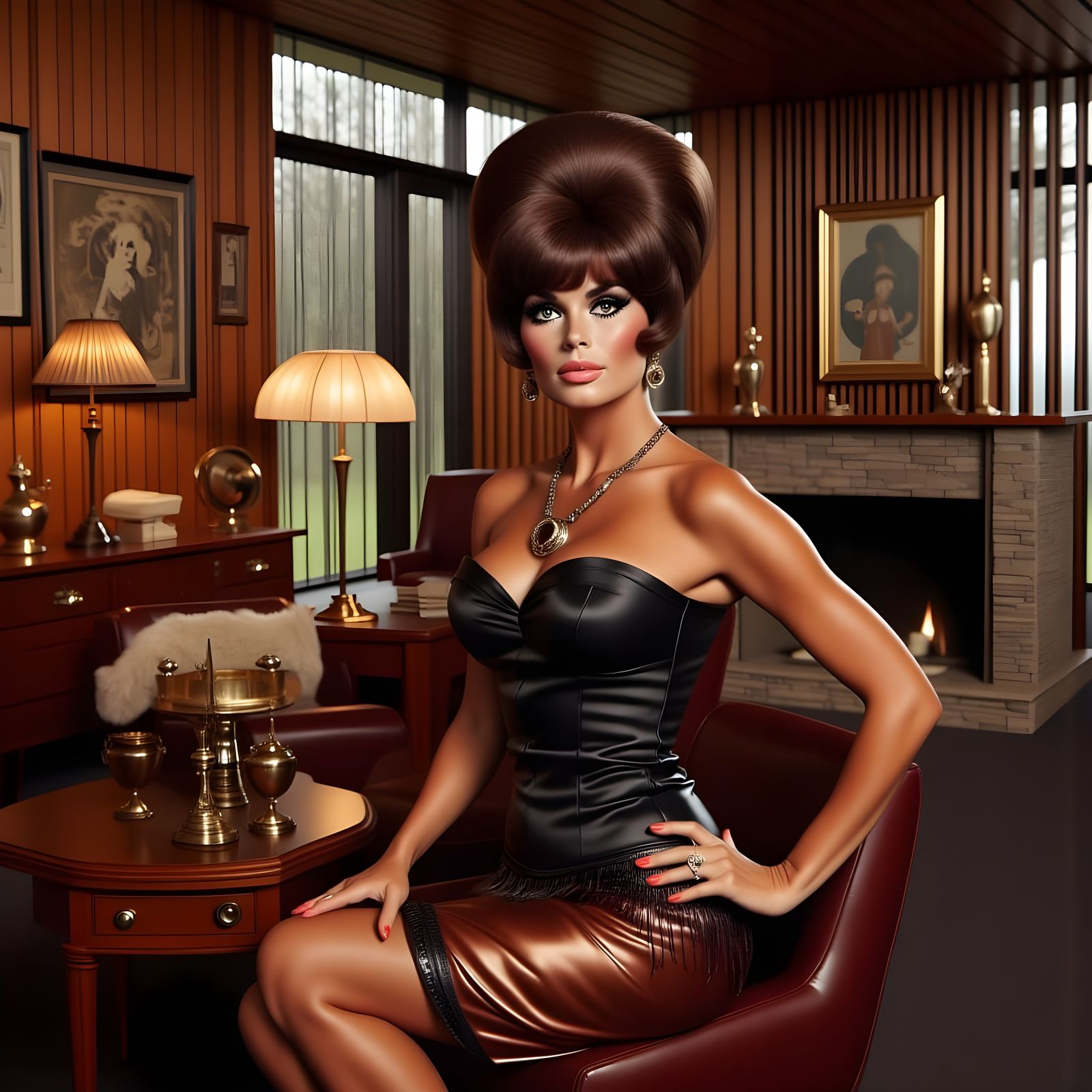 Raquel Welch in Steampunk Style with Bouffant Hair